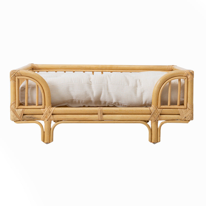 Natural Rattan Square Dog Bed