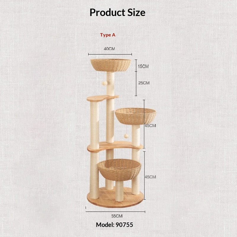 Multi-level Cat House And Cat Tree Combo With Toys