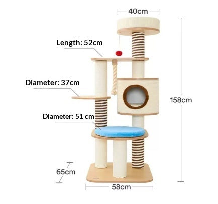 Wooden Luxury Cat Climbing Frame Cat Bed Cat Tree
