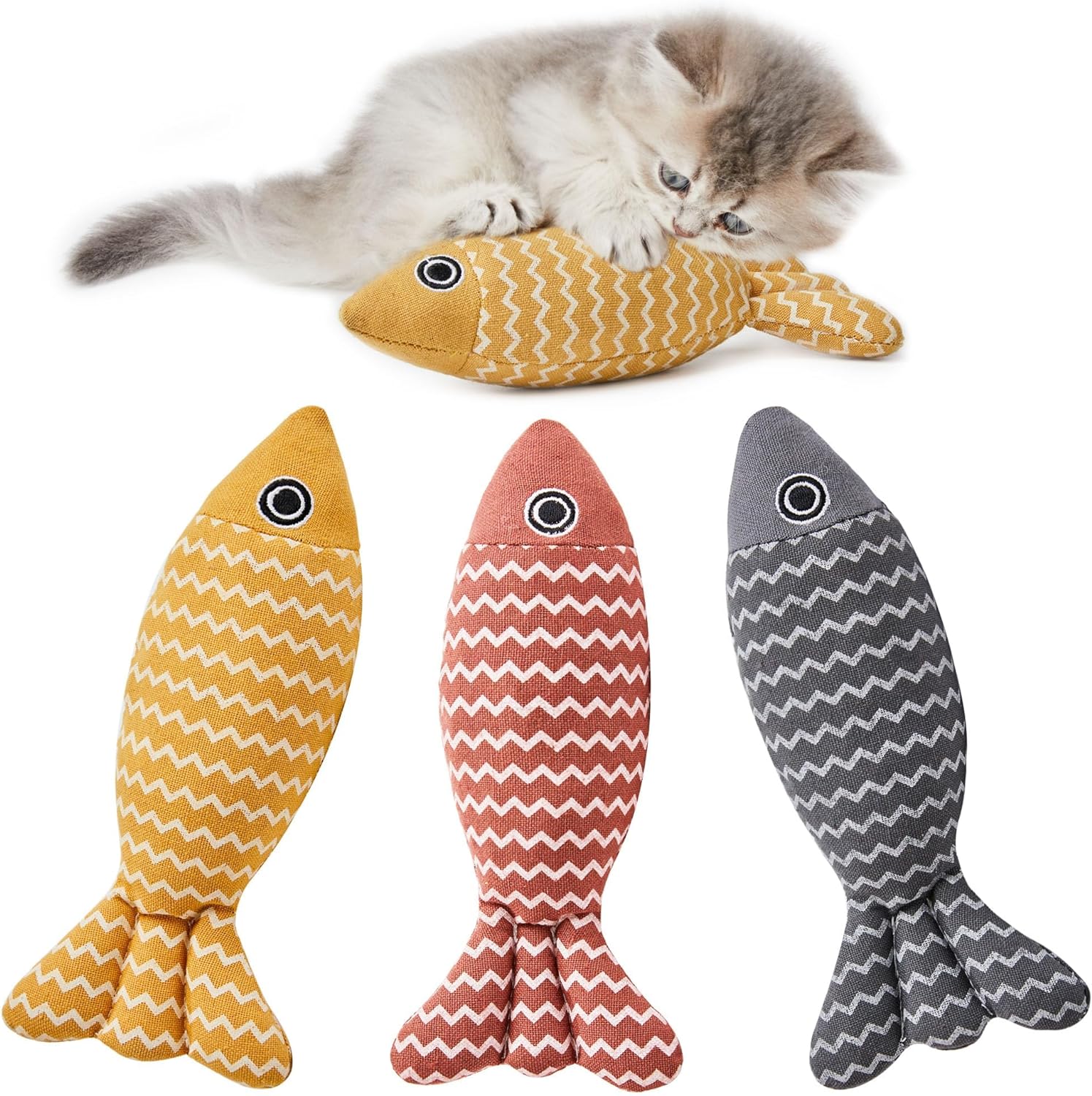 3 Pcs Catnip Fish Toys