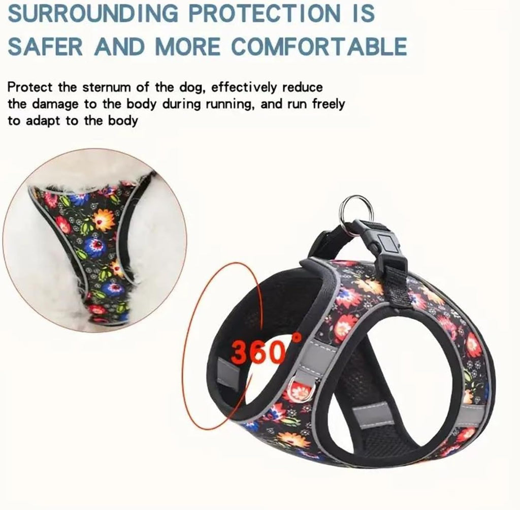 Adjustable Soft Mesh Reflective Pet Harness And Leash Set