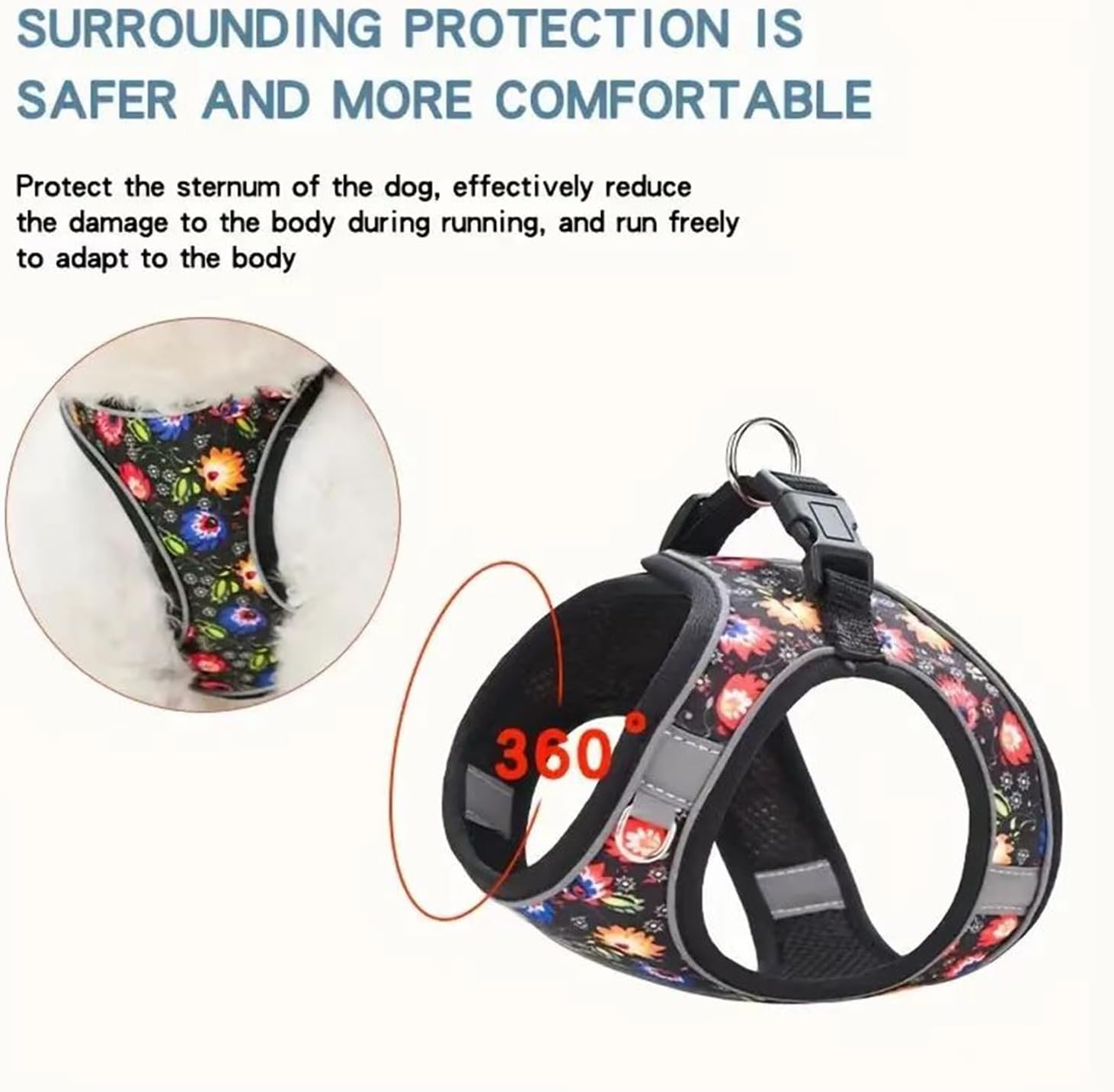 Adjustable Soft Mesh Reflective Pet Harness And Leash Set