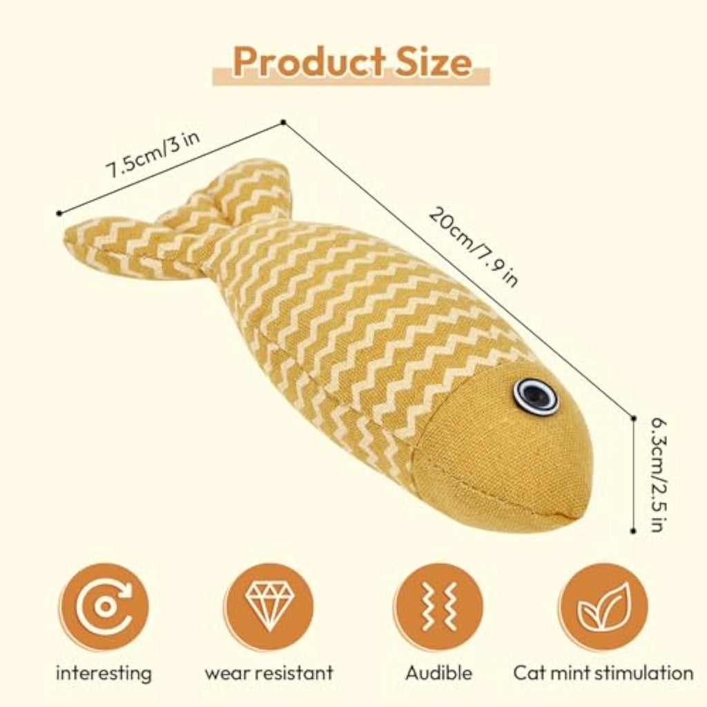 3 Pcs Catnip Fish Toys