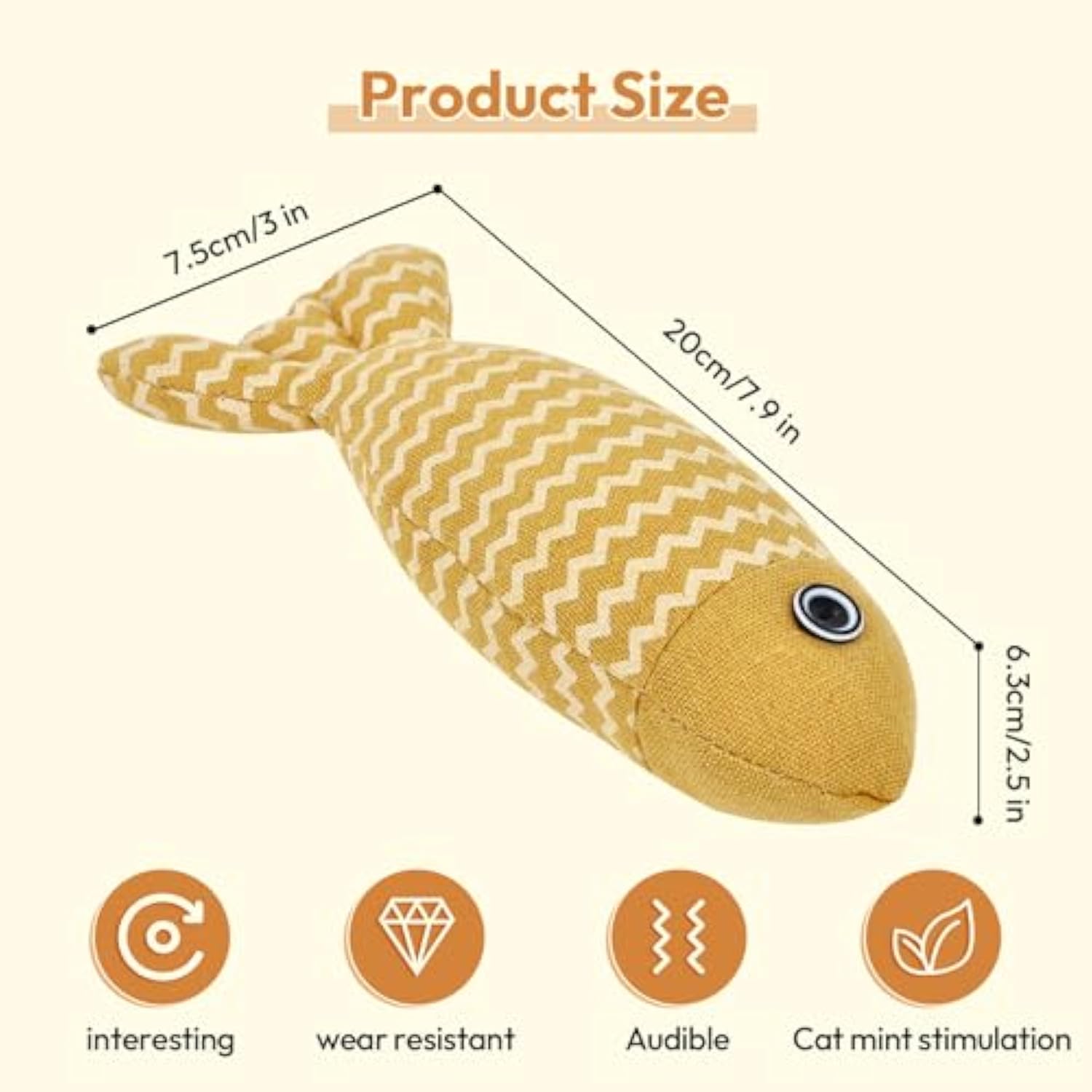 3 Pcs Catnip Fish Toys