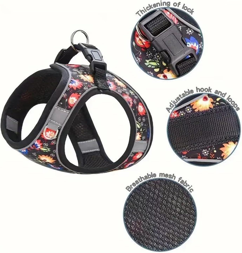 Adjustable Soft Mesh Reflective Pet Harness And Leash Set