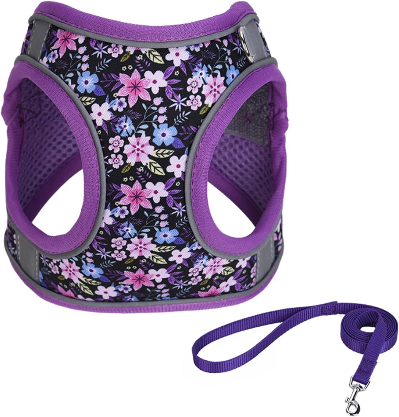 Adjustable Soft Mesh Reflective Pet Harness And Leash Set