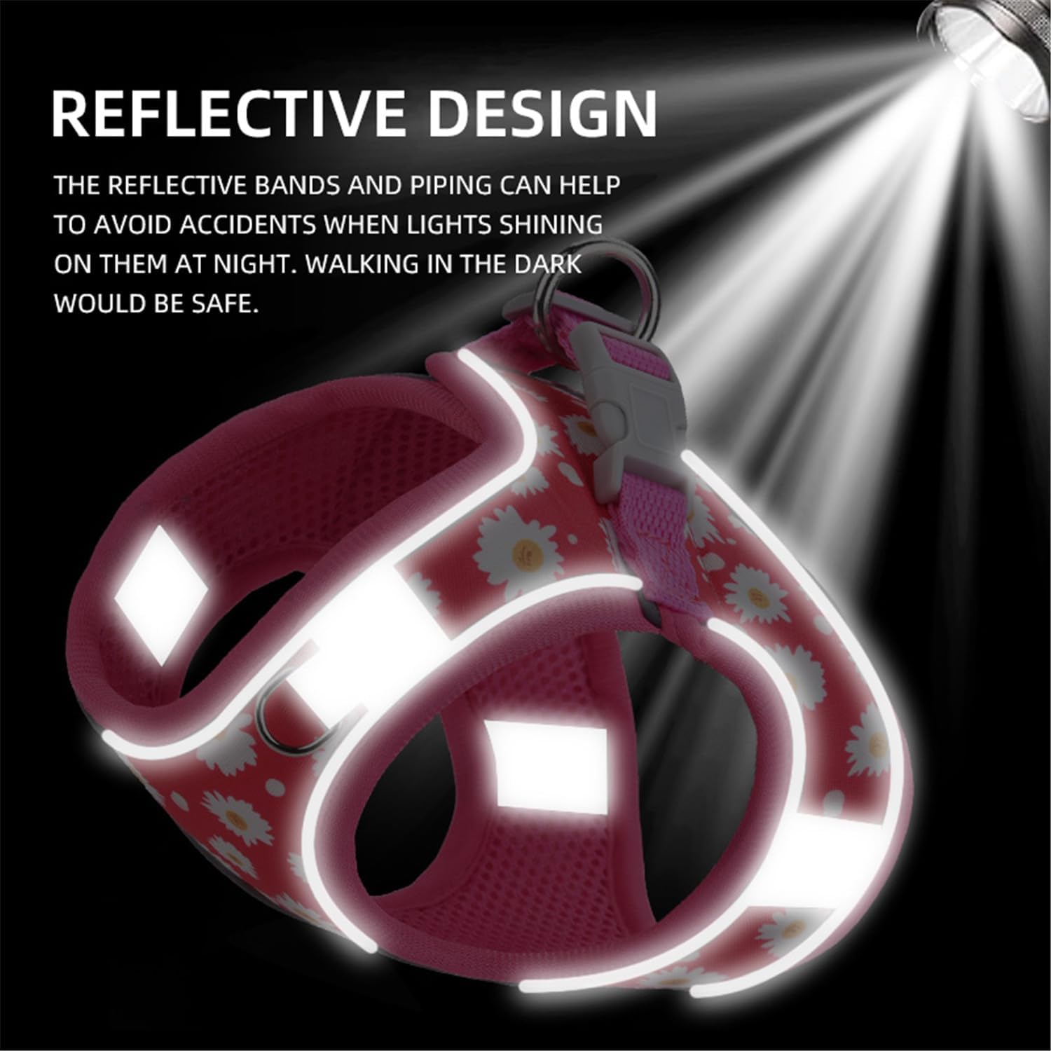 Adjustable Soft Mesh Reflective Pet Harness And Leash Set