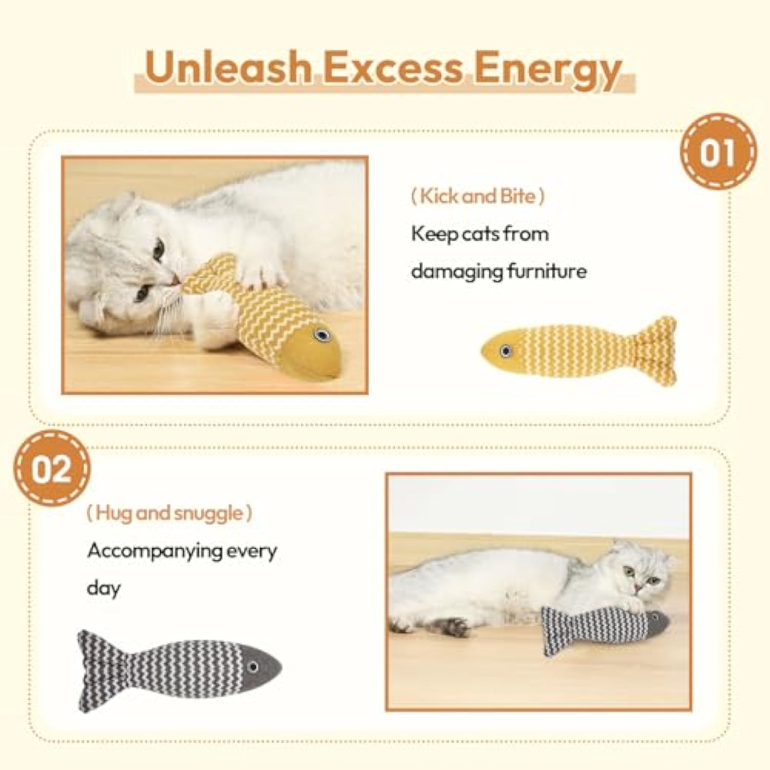 3 Pcs Catnip Fish Toys