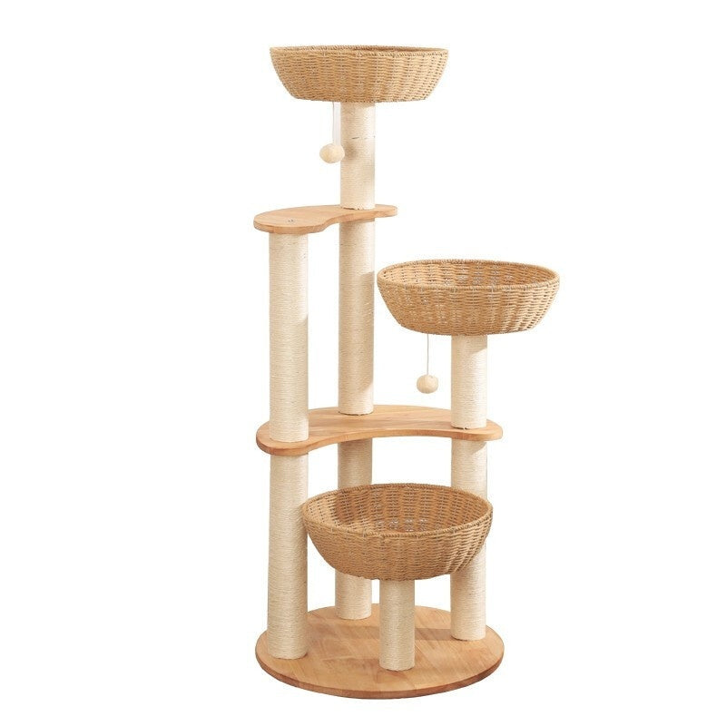 Multi-level Cat House And Cat Tree Combo With Toys